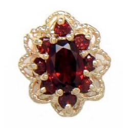 A1605 14K AND ROUND GARNET SLIDE 